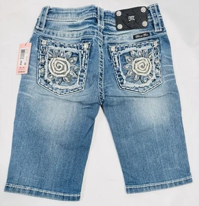 NWT Miss Me Girls Bermuda Embellished Shorts Sz 10 Youth JK7513M - FAST SHIP! - Picture 1 of 5