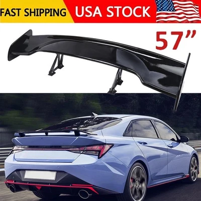 Glossy Black 57"Rear Spoiler Wing Truck GT-Style For HYUNDAI ELANTRA Screw-On Foto 1 de 4
