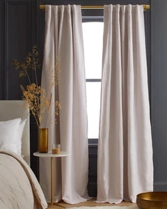 Quince Vintage Blush European Linen Curtain Panel Blackout 48x84" (6174) - Picture 1 of 6