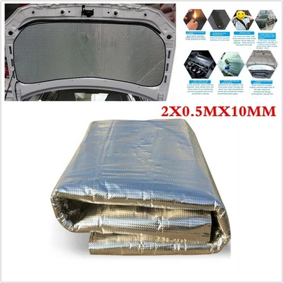 Car Engine Firewall Hood Heat Mat Deadener Sound Insulation Soundproof 10mm Foto 1 de 4