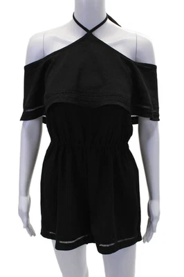 Mameluco Jack by BB DAKOTA para mujer cuello halter manga corta negro talla mediana Foto 1 de 4