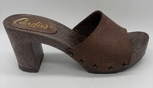 Vintage Candies Halbabsatz 1980er braune Slipper Sandale Größe 7,5 hergestellt in Italien - Bild 1 von 10