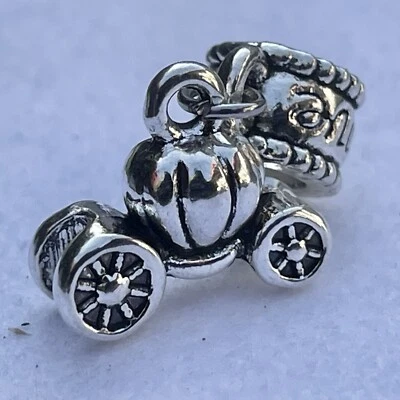 3D PUMPKIN CARRIAGE Disney Princess CINDERELLA Pendant Bead Fit Charm Bracelet - Image 1 of 4