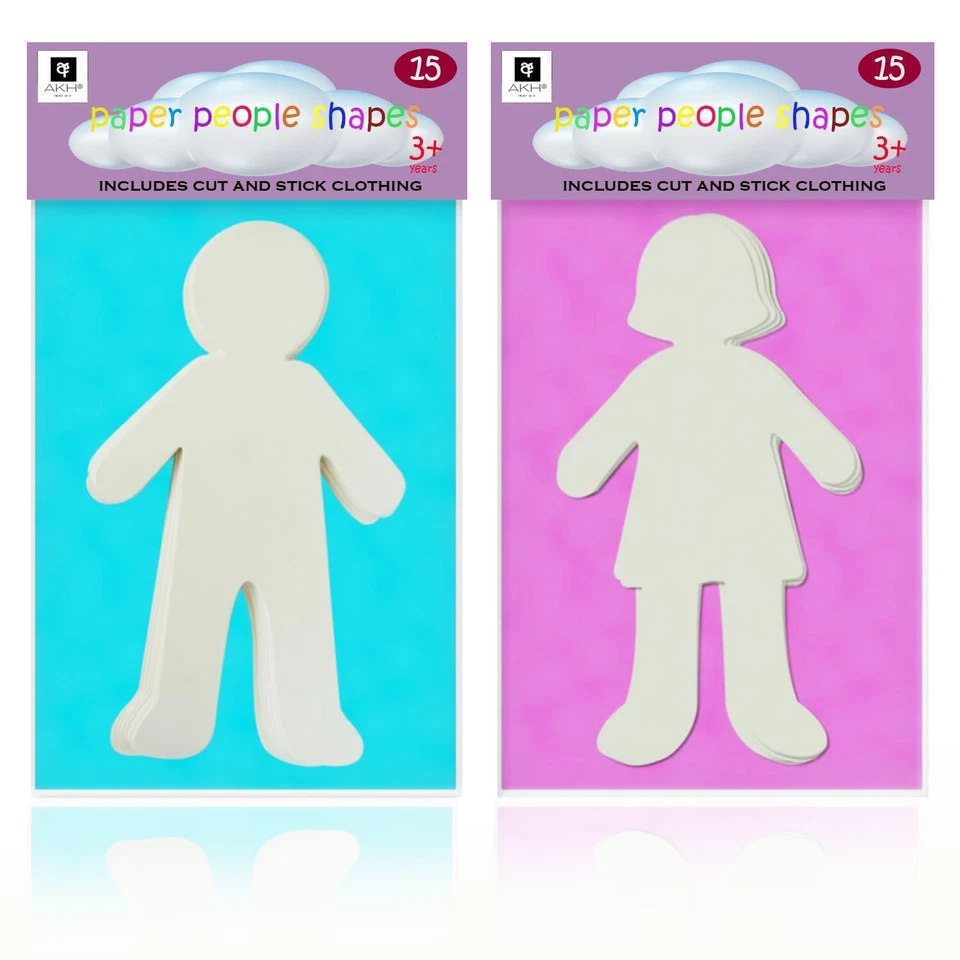 CREATOR ZONE 15 recortes de papel para personas para niños artes y manualidades niño niña ropa recortada Reino Unido