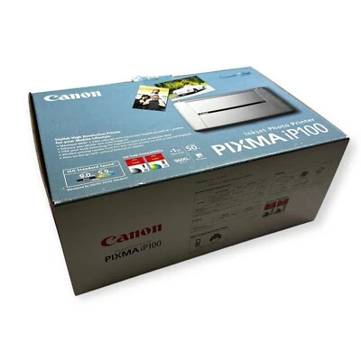 Canon iP100 Pixma Color Photo Laptop Printer Powers on and Needs Ink/Clean-Read - Image 1 of 4