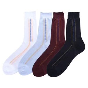 4 Pairs Mens Ultra Thin High Sheer Nylon Socks Silk Socks Business Socks Soft... - Picture 1 of 5