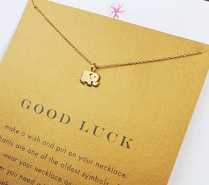 Women Elephant Necklace Pendant Chains Jewelry Gift For Her Card Valentines Day - Picture 1 of 2