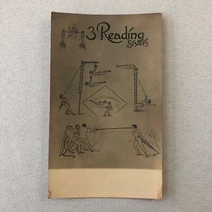 Circus Acrobat Act Postcard Post Card 3 Reading Sisters - Picture 1 of 11