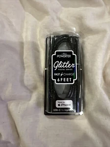 GLITTER USB-C CABLE BLACK - Photo 1 sur 3