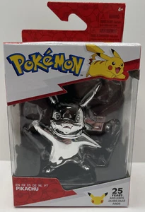 Pokemon - 25th Anniversary Silver Figure - Series 1 Pikachu - Jazwares- NEW - Picture 1 of 5
