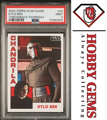 KYLO REN PSA 9 2023 Topps Star Wars Throwback Thursday TBT #20 - Image 1 of 2