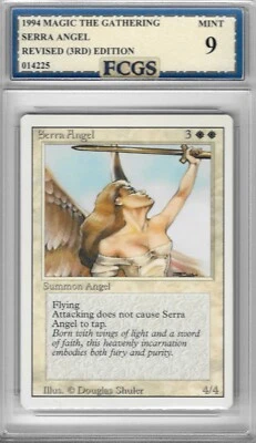 1994 MTG Revised 3rd Edition Serra Angel Graded FCGS 9 MINT - Image 1 of 2
