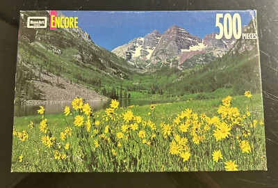 Maroon Bells Colorado 500 Piece Rose Art Encore Jigsaw Puzzle #06052 1993 - Image 1 of 2