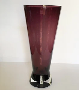 Contemporary Handblown Amethyst Art Glass Tall Vase - Picture 1 of 5