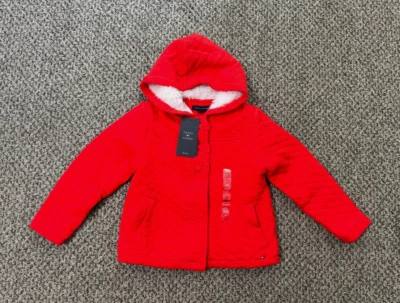 Tommy Hilfiger Niña 4T Chaqueta Algodón Rojo ¡NUEVA CON ETIQUETA! Foto 1 de 4