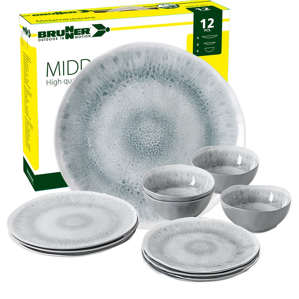 BRUNNER Campinggeschirr PEARL (2-4 Personen) Rutschfest, Kratzfest & Leicht - Bild 1 von 1