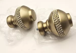 NEU Finish für Gardinenstangen zweier Set Strass verziert mit einem Goldton. - Bild 1 von 6