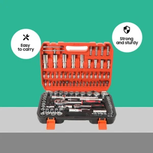 108Pcs Mechanics Tool Set Socket Ratchet Wrench Set Car Repair Tool with Case - Picture 1 of 14