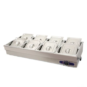 8-Pan Glassguard Bain-Marie Buffet Steam Table Restaurant Food Warmer Bath Table - Picture 1 of 5