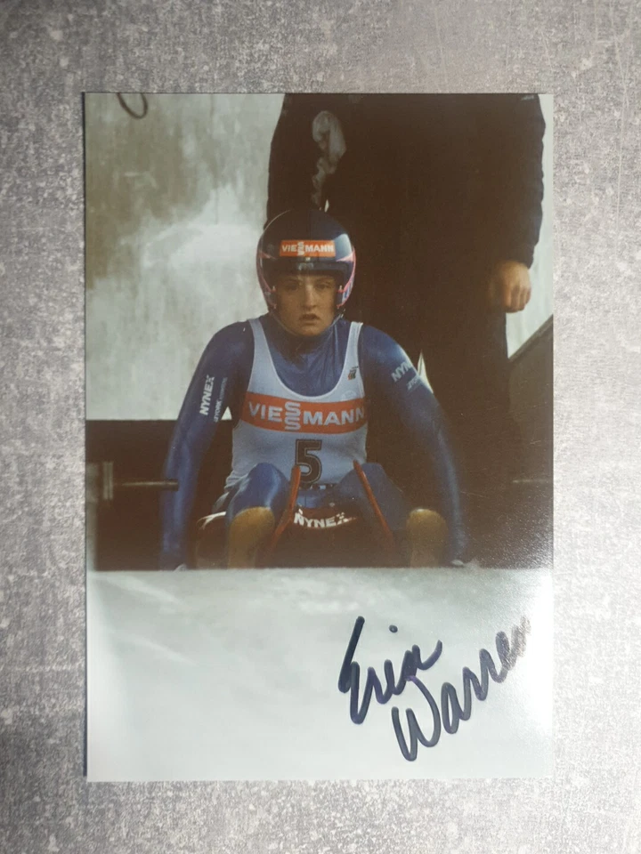 Foto m.Orig.AG Erin Warren USA Rodeln Weltklasse 90er - Einsitzer Rarität! - Bild 1 von 1