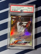 2018 Topps Chrome Ronald Acuna Jr. Refractor RC Auto #'d/499 RA-RA PSA 10 GEM MT