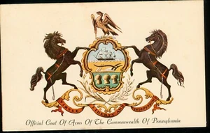 Postal oficial del escudo de armas de la Comonwealth de Pennsylvania PA - Imagen 1 de 2