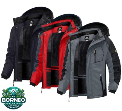 Mens Winter Ski Snow Jacket Coat | Fleece Waterproof Windproof Hooded Mountain - Image 1 of 3