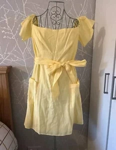 ZARA Lemon Yellow Sun Dress Size XL BNWT - Picture 1 of 9