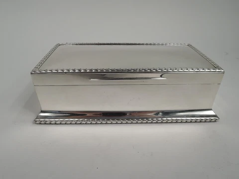 Edwardian Box Large Antique Classical English Sterling Silver Wright 1908 Cover