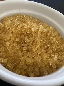 30grams miyuki Japanese beads Square 3mm Sb3-132 Trans Light Topaz Yellow - Picture 1 of 3