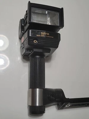 Flash tiristor Sunpak Auto 555 con plataforma de cámara sin cable de alimentación **SIN PROBAR * Foto 1 de 4