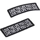 10Pcs Polyester ‘Black Love The Life You Live’ 3.97*1.57inch Decorative  Jeans