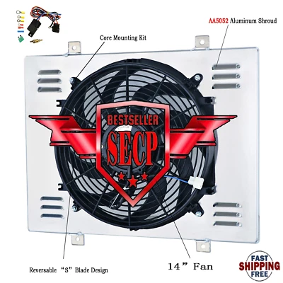 Aluminum Radiator Shroud&Fan Fit Ford Galaxie LTD /Mercury Marquis V8 1967 1968 Foto 1 de 4