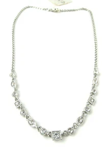 Collar frontal de cristal transparente tono plata GIVENCHY NUEVO CON ETIQUETAS - Imagen 1 de 3