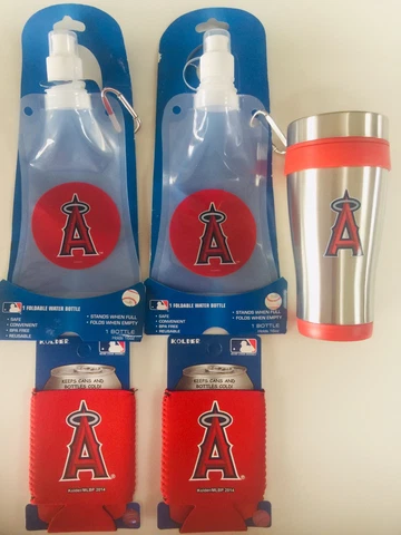 *GIFT PACK* Los Angeles Angels Stainless Travel Tumbler Mug, Foldable Bottle Cover