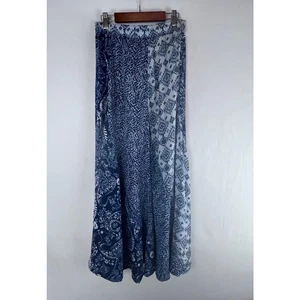 DG2 By Diane Gilman Women's Patchwork Maxi Skirt Blue Size Small - Picture 1 of 5