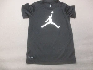 Air Jordan NIKE DRI-FIT Size 5-6 YRS Boys BLK Short Sleeve Athletic T-Shirt 771 - Picture 1 of 6