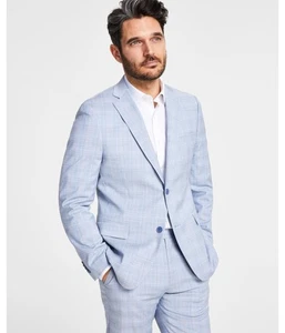 Alfani Mens Slim-Fit Stretch Solid Coat, Blue, 44 Long - Picture 1 of 1
