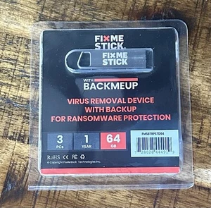 BackMeUp with FixMeStick - Automatic Virus-Free backups - 3pc 1yr 64gb - Picture 1 of 2