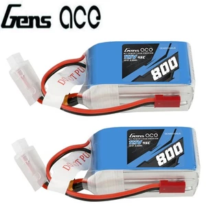 2X Gens Ace 800mAh 45C 11.1V 3S Lipo Battery JST-SYP For eFlite Mini Convergence - Picture 1 of 6