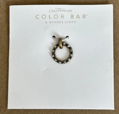 Anillo colgante Kendra Scott con dije tono dorado con circonita cúbica blanca nuevo con etiquetas $20 venta al por menor Foto 1 de 4