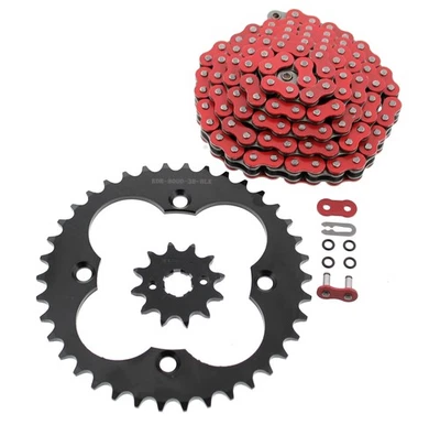 2005-2008 Honda Sportrax 300EX TRX300EX Red O-Ring Chain & Black Sprocket 12/38 - Изображение 1 из 2