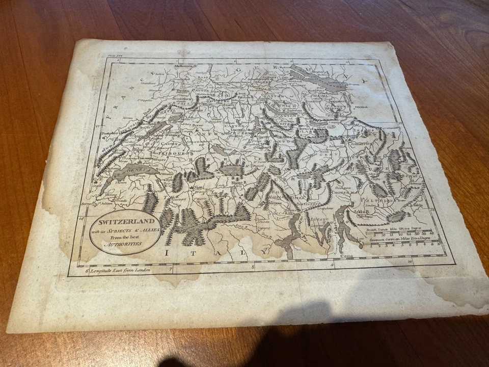 ¡VINTAGE! Suiza Sujetos y Aliados de las Mejores Autoridades Bowers MAP Foto 1 de 4