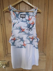 Siksilk Men's Vest Top White Multi Size Small - Picture 1 of 19