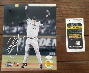 Bobby Jenks Chicago White Sox signed 8x10 photo 2005 World Series JSA - Picture 1 of 2