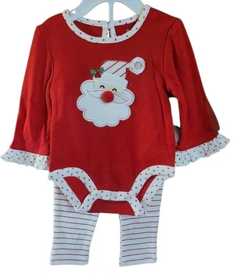 Baby Essentials Set 2 Pezzi Natale Bambina Babbo Natale Taglia 9 Mesi - Immagine 1 di 2