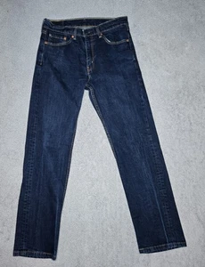 Levi's Jeans Uomo 33x32 Blu Scuro Lavaggio 505 Regolare Gamba Dritta American Denim - Foto 1 di 16