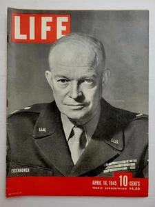 Life Magazine Vol. 18 No. 16 Apr 16, 1945 Original | Eisenhower Cover VG/FN 5.0 - Picture 1 of 12