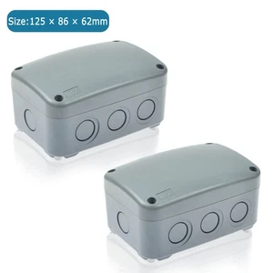 Caja de conexiones impermeable caja de plástico ABS caja de proyecto 125 × 86 × 62 mm paquete de 2 - Imagen 1 de 11