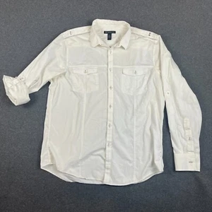 Men's Vintage INC International Concepts White Western Button Up Shirt Retro 90s - Picture 1 of 17